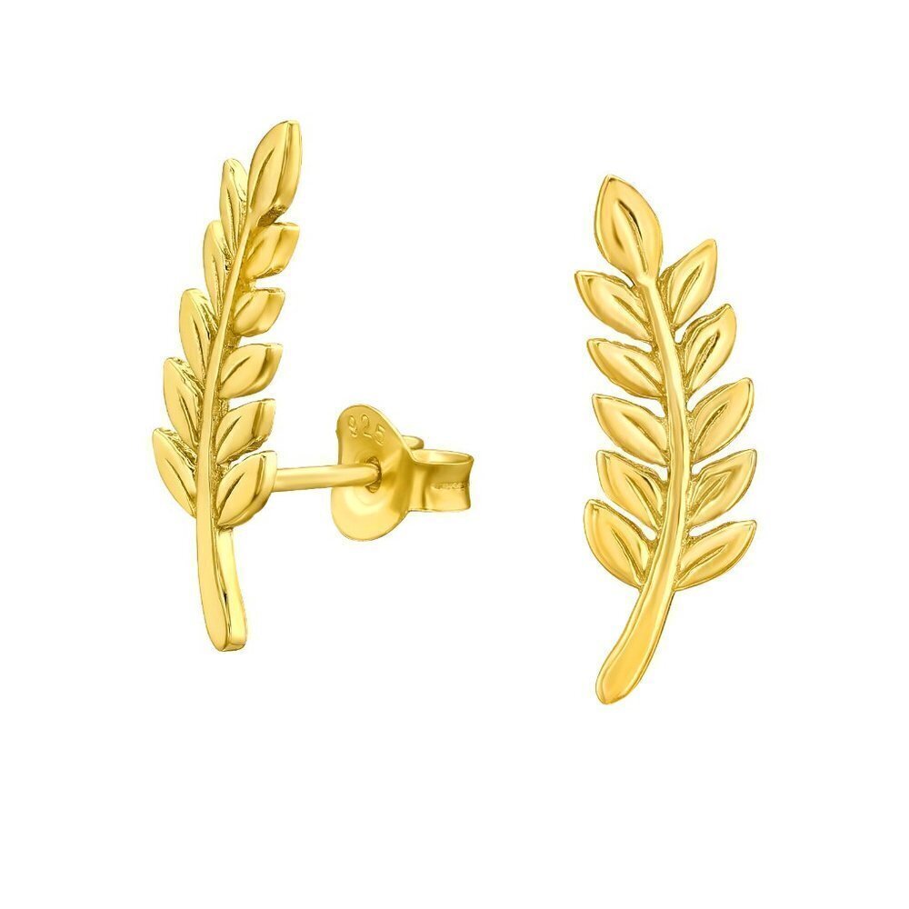 14k Gold Leaf Stud Earrings